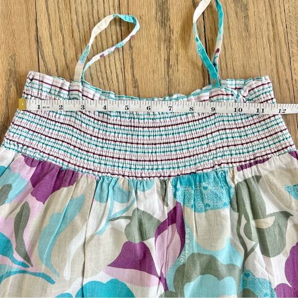 Naartjie Kids Sundress Blue Purple Floral Smocked Ruffles Tiered Size XL 7 Years - Picture 7 of 9